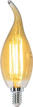 LED Filament kaarslamp met tip 4W Amber | Dimbaar | E14 | 2700K - Warm wit