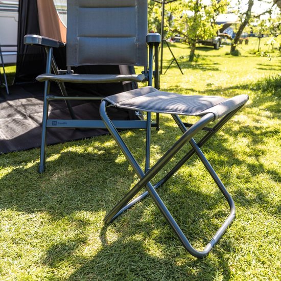 Travellife Barletta Campingkruk Zwart - Ventilerend en sneldrogend 2D mesh - Inclusief inklapbeveiliging van Merkloos — afbeelding 4