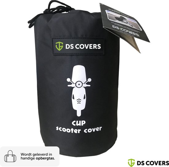 CUP scooterhoes van DS COVERS – Outdoor – Waterdicht – UV bescherming – 300D Oxford – met windscherm– Incl. Opbergzak – Maat M