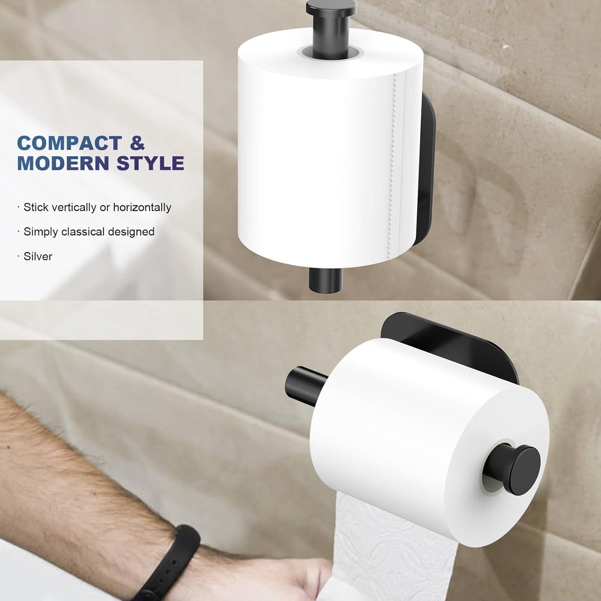 Toiletrolhouder Zelfklevend En Aan De Muur Te Bevestigen Met Schroeven 304 Roestvrij Staal Toiletrolhouder Langdurige Sterke Kleefkracht Rolhouder Voor Toilet Badkamer Hotel
