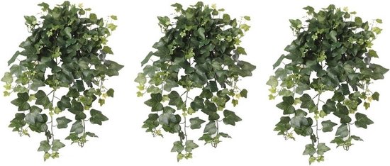 3x Groene Hedera Helix/klimop kunstplant 65 cm voor buiten - UV kunstplanten/nepplanten - Weerbestendig