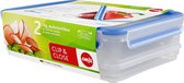 emsa cold cuts box CLIP & CLOSE, 1.65+1.0 liter, transparant