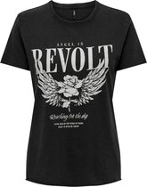 Only T-shirt Onllucy Reg S/s Top Jrs Noos 15215721 Black/revolt Dames Maat - S