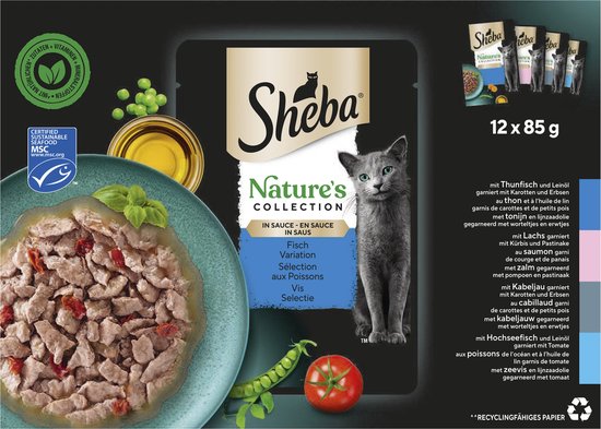 Sheba Natures Collection In Gelei Selectie Maaltijdzakjes - Kattenvoer - 12x85 g - Noorse Boskat - Pets Place