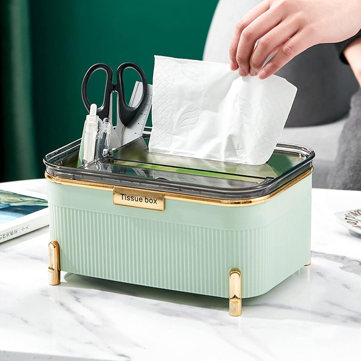 Tissue Box Dispenser, Rechthoekige Moderne Bureau-organizer, Multifunctionele Make-up | bol Tissue Box Dispenser, Rechthoekige Moderne Bureau-organizer, Multifunctionele Make-up | bol