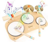 Batterie Kinder - Batterie pour Enfants - Jouets pour bébés - Jouets en bois - Jouets Éducatif - Instruments de musique 8 en 1