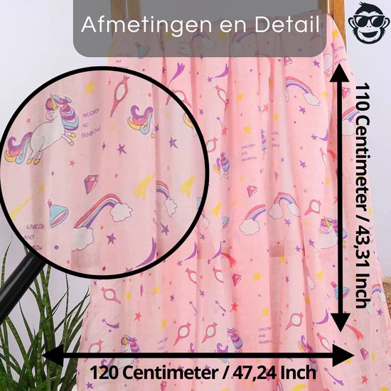 Triplepack 3x BoefieBoef Sprookje Roze Eenhoorn Grote XL Hydrofiele Doek Baby - Duurzaam Eco Bamboe - Kerst en KraamCadeau - Swaddle, Inbakerdoek, Hydrofiele Luier & Babydeken - Gekleurd Regenboog Wolken — afbeelding 4