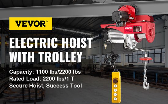 Takel - Lier - Winch - Kabeltakel - Elektrische - 1000kg - met Loopkat ...