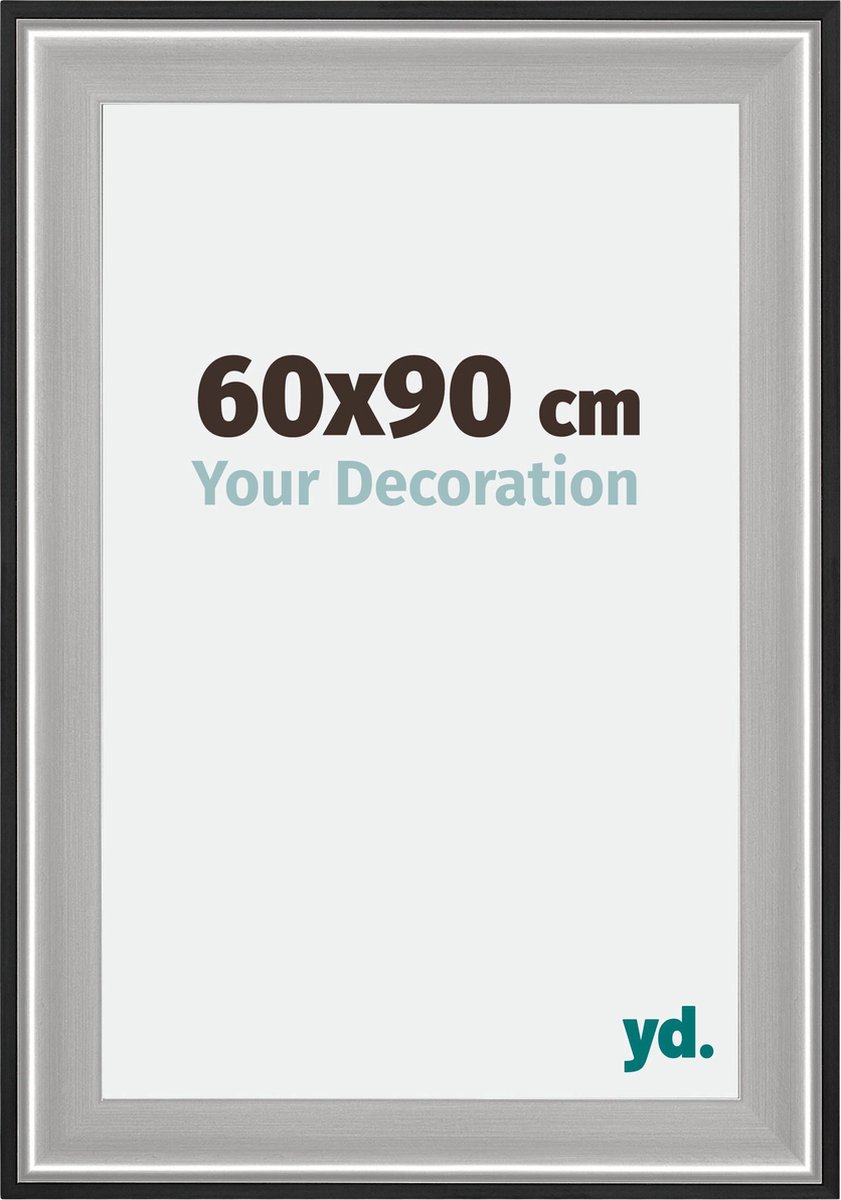 yd. Your Decoration - Fotolijst 60x90 cm - Hout - Zwart Zilver Gepolijst - Birmingham