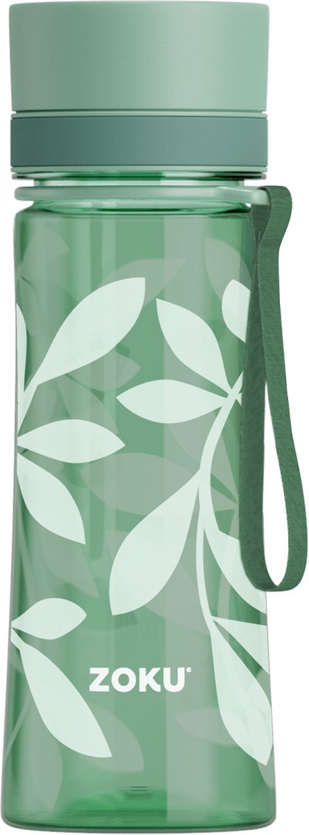 Zoku - Drinkfles 400 ml Green Leaf - Polypropyleen - Groen