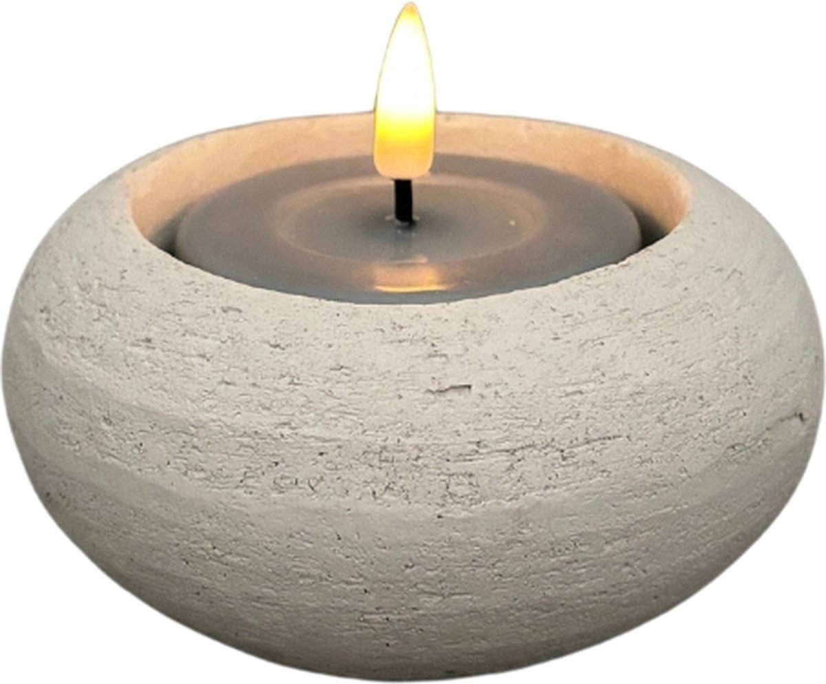 STILL - Waxinelichthouder - Maxi - Beige - Set van 2 stuks - 10 x 4 cm
