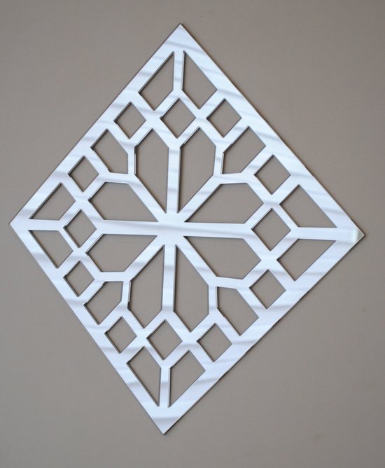 WS-5 Geometrisch wandpaneel vierhoek - unieke wanddecoratie - spiegelacrylaat - 30 x 30 cm