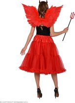 Widmann - Duivel Kostuum - Knielange Rok Petticoat 65 Centimeter Rood Vrouw - Rood - One Size - Halloween - Verkleedkleding