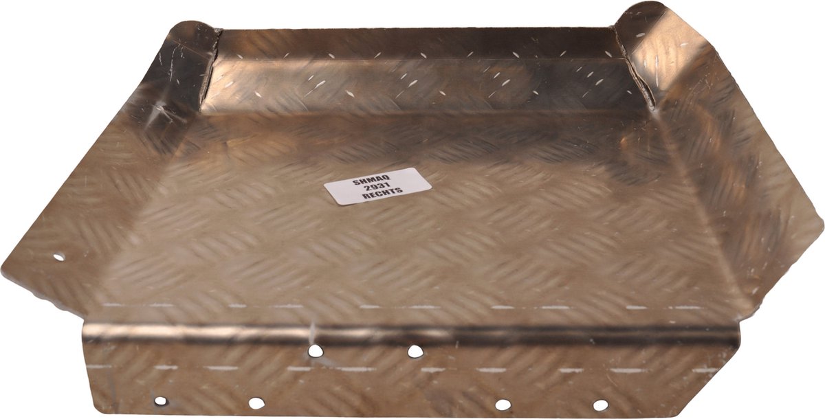 Half spatbord rechts 310x290 mm - geschikt voor Hapert aanhanger - aluminium traanplaat materiaal
