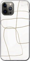 Coque iPhone 13 Pro - Art - Marron - Wit - Abstrait - Siliconen