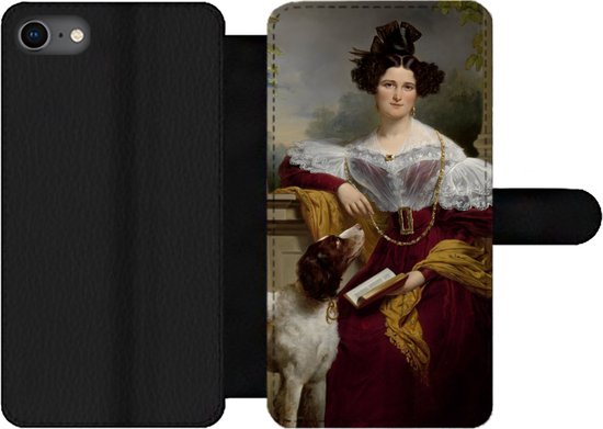 Étui pour téléphone iPhone 8 Bookcase - Portrait d'Alida Christina Assink - Peinture de Jan Adam Kruseman - Avec compartiments - Étui portefeuille avec fermeture magnétique