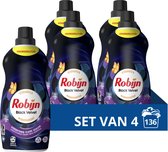 4x Robijn Klein & Krachtig Wasmiddel Black Velvet 34 Wasbeurten 1,19 liter