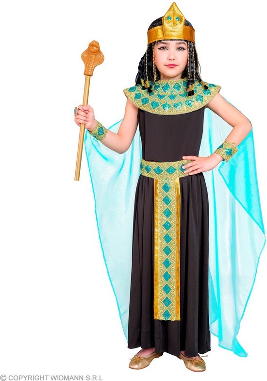 Widmann - Egypte Kostuum - Egyptische Koninklijke Hoogheid - Meisje - Zwart - Maat 164 - Carnavalskleding - Verkleedkleding