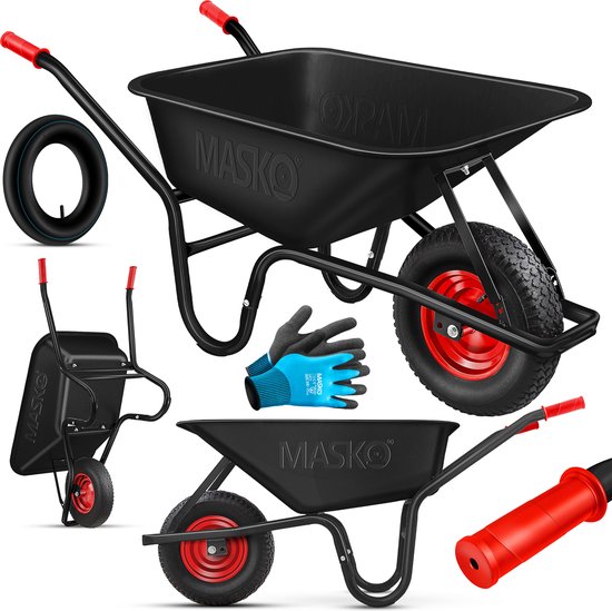 MASKO® Kruiwagen 100L - zwart