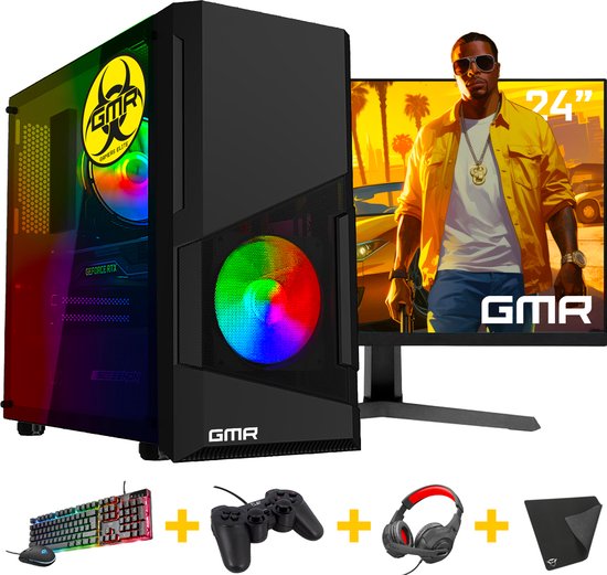 Ryzen 5 Budget 6-Core Game PC SET - 500GB SSD - 16GB RAM - Win 11 (24 ...