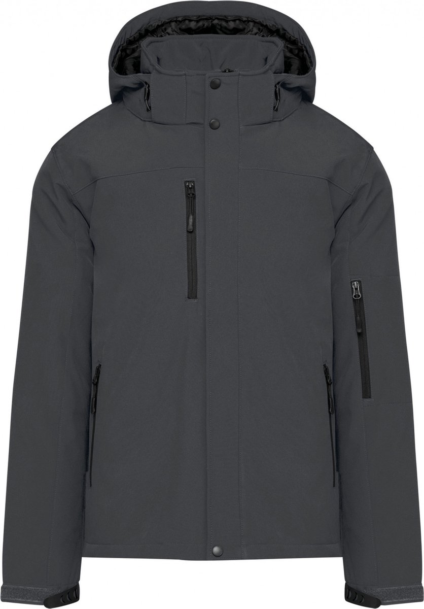 Kariban Gewatteerde softshell herenparka met capuchon K650 Titanium