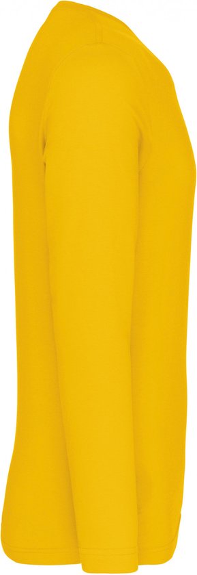 Herenshirt met lange mouwen en V-hals Yellow - 4XL