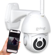 Caméra extérieure Gologi Superior - Caméra extérieure avec vision nocturne - Caméra de sécurité - Caméra de sécurité - 3MP - Avec WiFi et application - Avec carte SD 32 Go - Wit