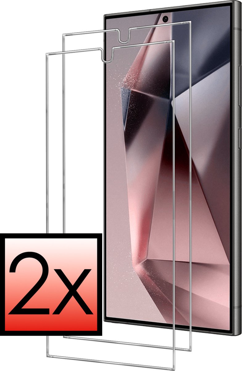 Screenprotector - 2 Stuks - Geschikt voor Samsung Galaxy S24 Ultra - Extra Sterk - Beschermglas - Gehard Glas - Tempered Glass - Screen Protector - Bescherm Cover