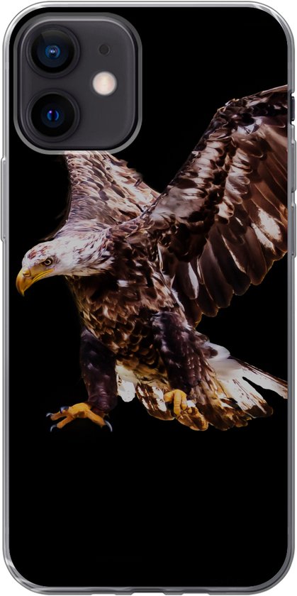 Telefoonhoesje Geschikt voor iPhone 12 hoesje - Adelaar - Vogel - Veren - Siliconen Telefoonhoesje Telefoonhoesje