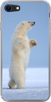 Geschikt voor iPhone SE 2020 hoesje - IJsbeer - Grappig - Sneeuw - Kinderen - Jongens - Meisjes - Kind - Siliconen Telefoonhoesje