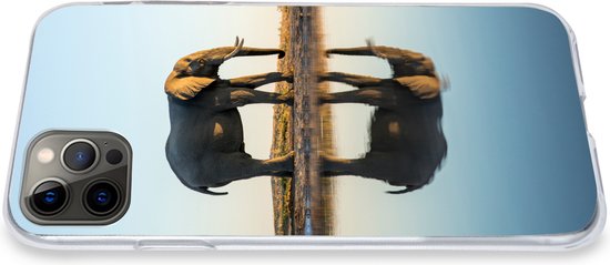 Coque iPhone 12 Pro Max - Éléphant dans une flaque d'eau - Coque de téléphone en Siliconen