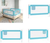 vidaXL Bedhekje peuter 150x25 cm stof blauw - Bedhekje - Bedhekjes - Bedbescherming - Bedbeschermingen
