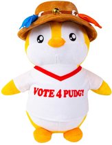 Pudgy Penguins Knuffel Goud met Vissershoed en vote for Pudgy Shirt - 30CM - Met Digitaal adoptie certificaat voor exclusief toegang tot Pudgy World - Origineel van Pudgy Penguins NFT Collectie