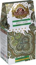 BASILUR Thé vert en feuilles de Ceylan White Moon au goût de lait, 100 g