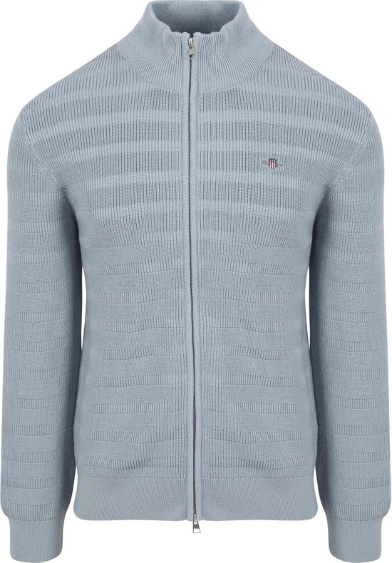 Gant - Vest Structuur Lichtblauw - Heren - Maat M - Regular-fit
