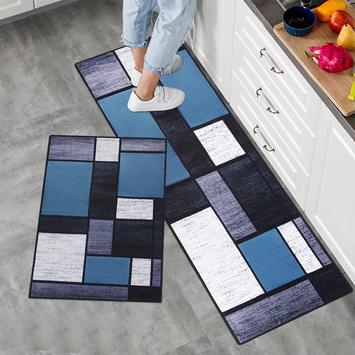 Loper vloerkleed voor hal antislip 50 x 150 cm Lange en brede, zwaar belastbare absorberende vloerkleden, wasbare keukentapijten, hal loper, smalle tapijten, deurmat voor binnen vloermat, tapijtlopers