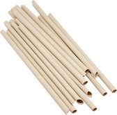 Pandoo Bamboe Rietjes - 50 stuks - 100% Biologisch Afbreekbaar - Smaakloos - Milieuvriendelijk