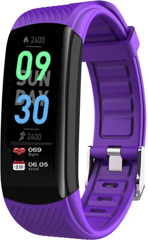 Royal supplies GM20- Stappenteller - Activity Tracker - Fitness tracker - 2024 model- Smartwatch - Screenprotector- Paars
