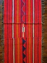 Set van drie handgemaakt Kelim vloerkleden 60 cm x 80 cm - Bedouin Wol tapijt Kilim Uit Egypte - Handgeweven Loper tapijt - Keukenmat - Tafelkleed