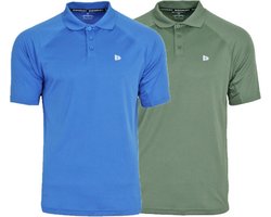 2-Pack Donnay - Sport polo (Björn) - Multi Sportpolo - Heren - Jungle green/True blue (548) - Maat XXL