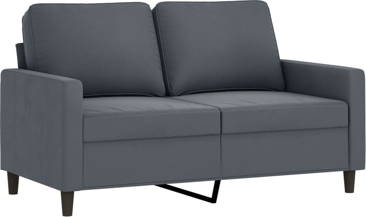 vidaXL Tweezitsbank - 120 - cm - fluweel - donkergrijs