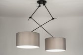 Lumidora Hanglamp 30807 - BROOKLYN - 2 Lichts - E27 - Zwart - Grijs - Metaal