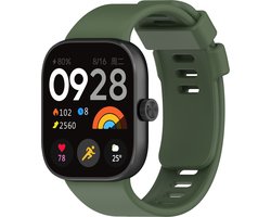 Strap-it Siliconen bandje met druksluiting geschikt voor Xiaomi Redmi Watch 6 / Redmi Watch 6 Active / Redmi Watch 6 Lite / Redmi Watch 5 / Redmi Watch 4 / Xiaomi Smart Band 10 Pro / Smart Band 9 Pro / Smart Band 8 Pro (groen)