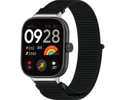 Strap-it Nylon bandje met klittenbandsluiting geschikt voor Xiaomi Redmi Watch 6 / Redmi Watch 6 Active / Redmi Watch 6 Lite / Redmi Watch 5 / Redmi Watch 4 / Xiaomi Smart Band 10 Pro / Smart Band 9 Pro / Smart Band 8 Pro (zwart)