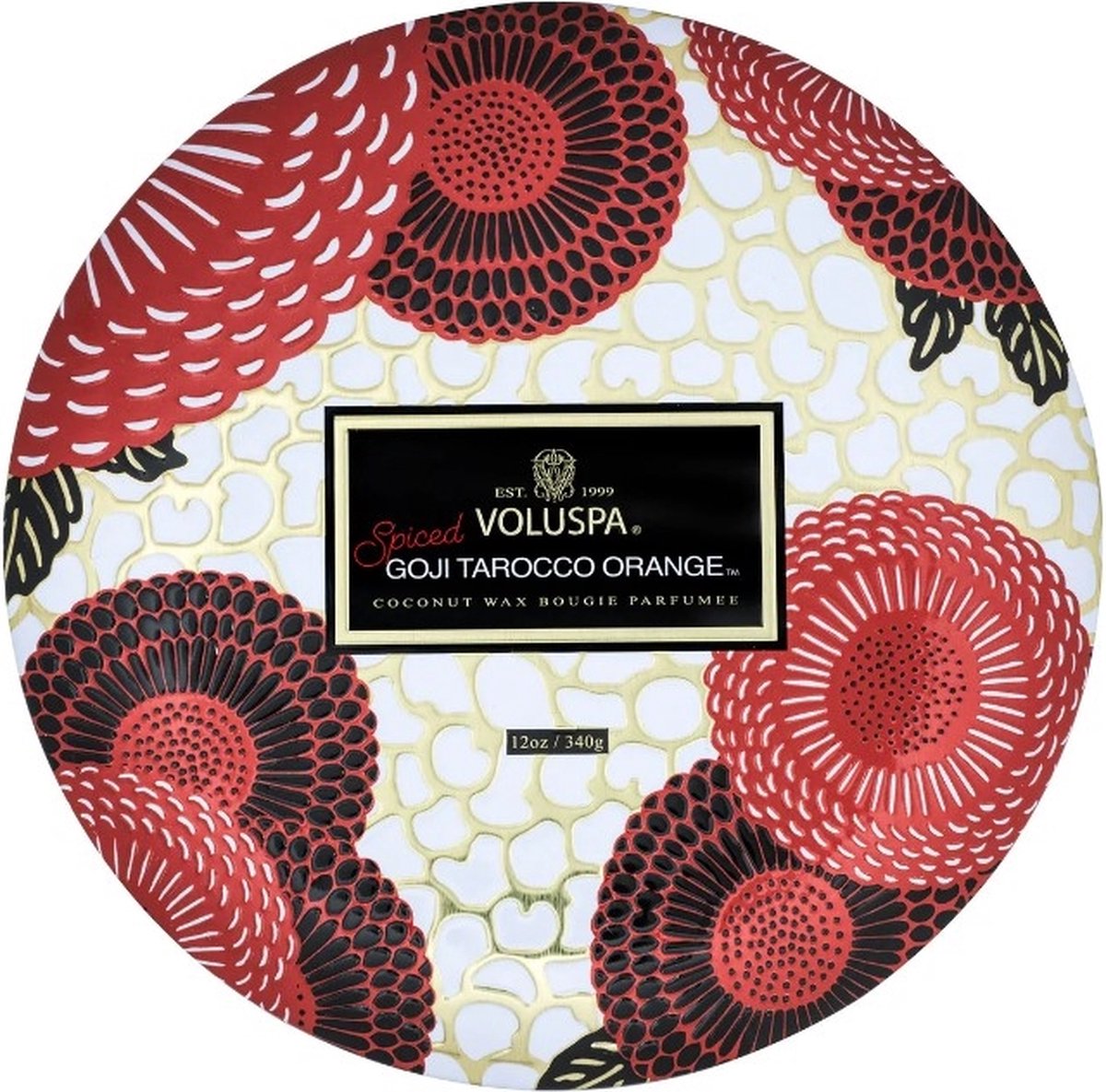 Voluspa Japonica Holiday Geurkaars Japonica Spiced Goji Tarocco Orange 3 Wick Tin Candle 340gr
