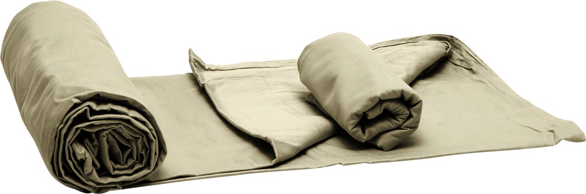 Latona Blanket® Verzwaringsdeken Hoes - Dekbedovertrek - Dekbedovertrek 140x200 Eenpersoons - Inclusief Kussensloop 60x70 - Kunstzijde - Zand