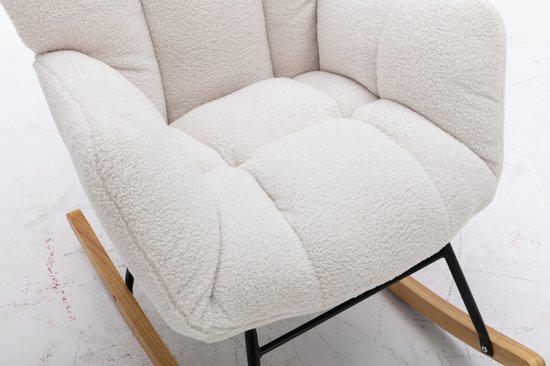 Sweetcrispy Schommelstoel, teddy gevoerde Glider Rocker met hoge