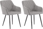 CLP Shila Set de 2 chaises de salle à manger - Velours gris