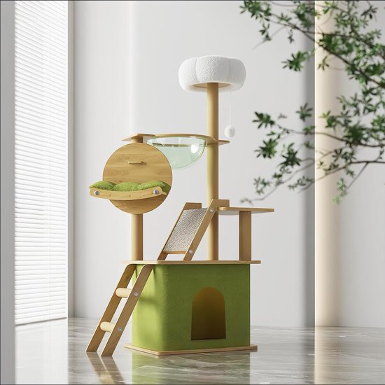 Fudajo Arbre à chat - 134 cm de haut - design ludique avec Boules - Meuble