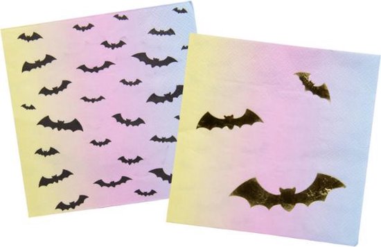 Foto: Folat servetten creepy pastel halloween 33x33 cm halloween servetten halloween decoratie servies napkins servetten tafel